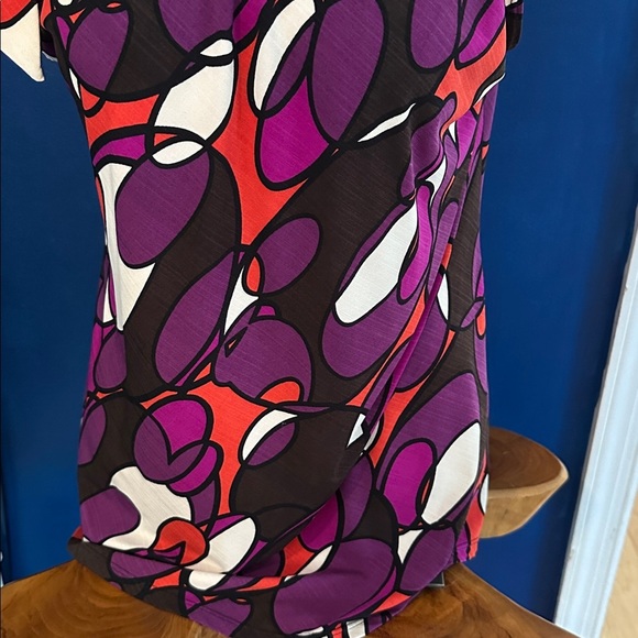 Women’s NY Collection Geometric Print Polyester & Spandex Sleeveless Top Size M - Picture 4 of 8